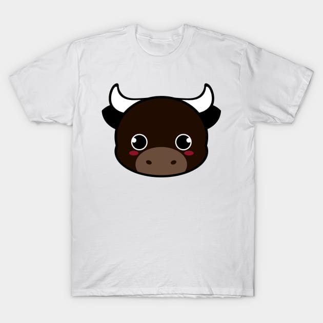 Cute Black Bull T-Shirt by alien3287